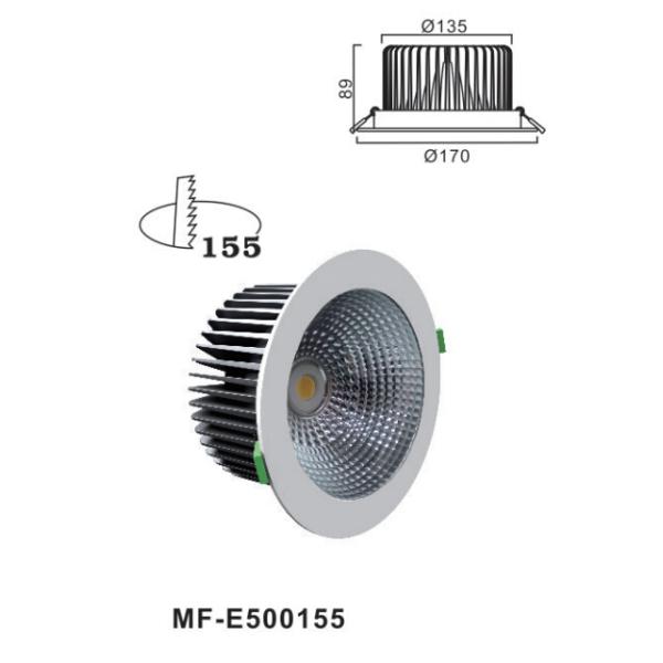 1688 Lumen 26W Bridgelux COB LED Down Light 200 - 240VAC With 50°