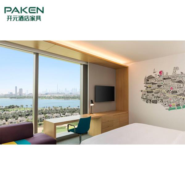 Concise Style Hotel Full Set Bedroom Furniture Light Color