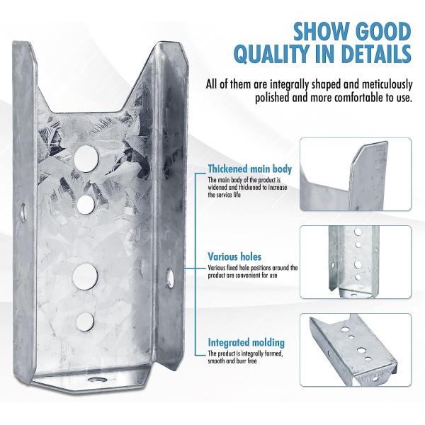 Galvanized Steel 2x4 Brackets for Wood Rail Heavy Duty MULTI Fence Bracket Repair Kit