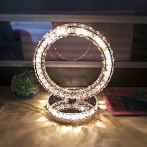 Crystal Table Lamp Bedroom Crystal Bedside Lamp Round LED Decorative Table Lamp