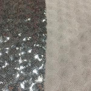 Bulk Flocked Glitter Sequin Fabric Lightweight Breathable Knitted Hot Foil