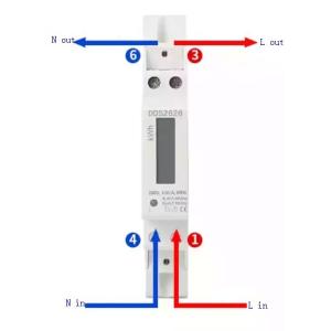 CE Standard 1pole width mini din rail kwh energy meter with super capacitor