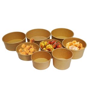 Wholesale customized eco-friendly and biodegradable kraft paper salad takeaway