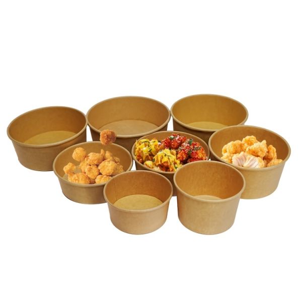 Wholesale customized eco-friendly and biodegradable kraft paper salad takeaway