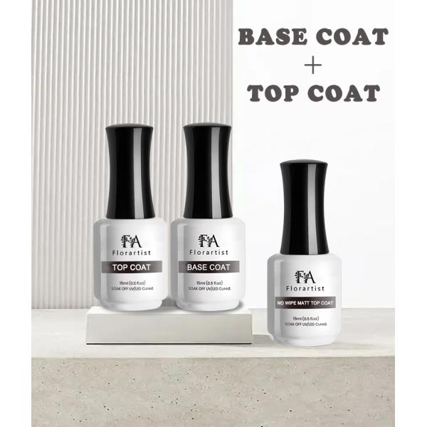 OEM Customize Private Label Multi Function Nail Gel Top Coat Rubber Base Coat Gel Nail Polish for DIY
