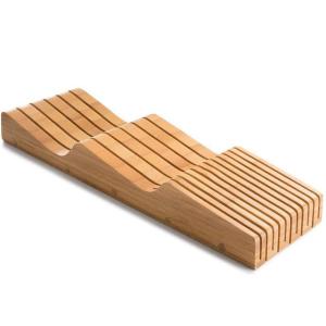 Quality Natural Bamboo 15-Slot In Drawer Knife Block Organizer with Eco-Friendly Construction for sale