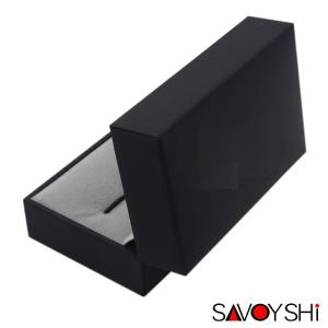 Black Leatherette Gifts Packing Boxes Cufflink Boxes Packaging With Elastic