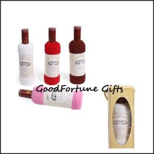 Quality promotional creative bottle design cotton towel wedding birthday festival gift for sale