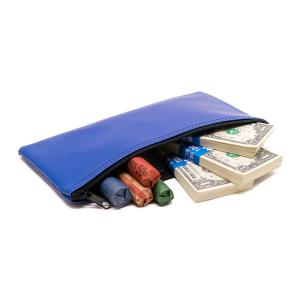 China Vinyl 11x6 Inch Zipper Bank Bags Heat Transfer Printing Logo on sale