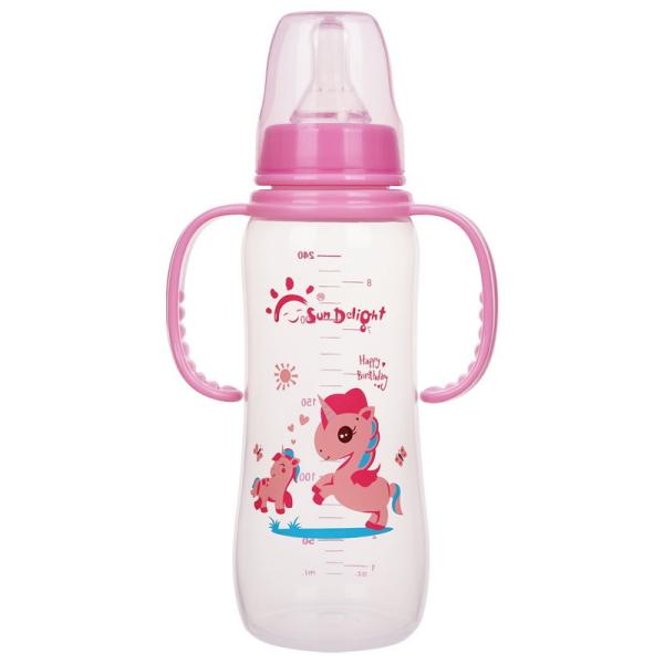 Buy PP Double Handle 8oz 240ml Newborn Baby Milk Bottle at wholesale prices