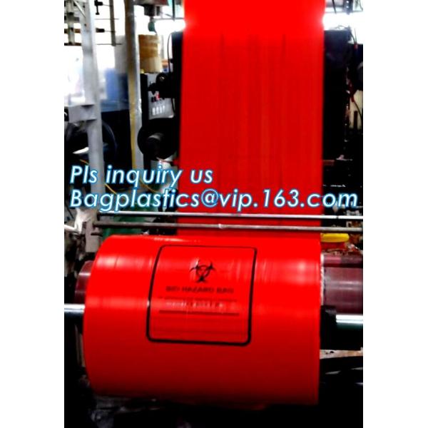 Buy Medical biohazard bag PE safety red color waste bags for medical, biohazard trash bag on roll with cheap price, bagease at wholesale prices