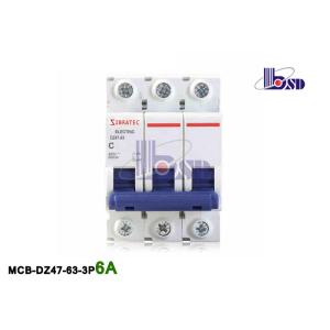 6 Amp 3p Circuit Breaker / Shockproof Plastic Electrical Circuit Breaker