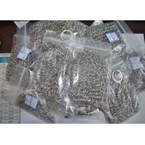 Custom Pan Stainless Steel Chainmail Scrubber 10mm Outside Diameter , Eco