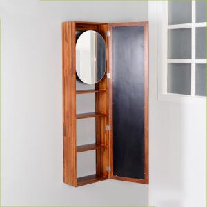 NC Painting E1 MDF Cheval Mirror Teak Wooden Bathroom Storage