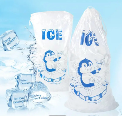 Buy Transparent Disposable Plastic Ice Cube Bags Custom Printed Delivery at wholesale prices
