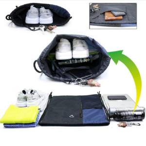 600D Polyester Drawstring Gym Backpack Breathable Logo Printed For Outdoor Sport