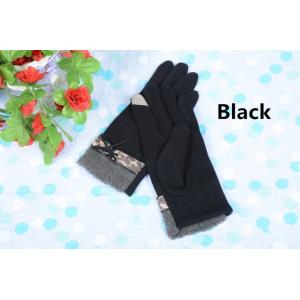 Quality lady dress gloves, touching effect, leopard with fur for sale