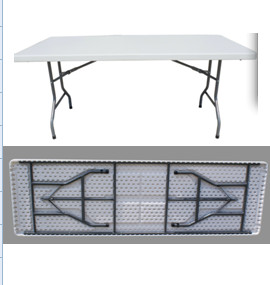 sell HDPE 8 foot folding table furniture/outdoor 8 ft rectangle plastic foldable