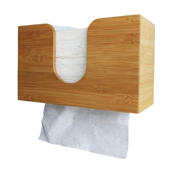 EU Certificate Natural Bamboo Tissue Box Cover Holder Bathroom