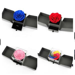 Decoration Valentines Flowers In A Box , Two Side Open Custom Rose Box