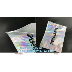 Metallized Slider Zipper Mailer pack Hologram Shiny Foil Glamour Holographic