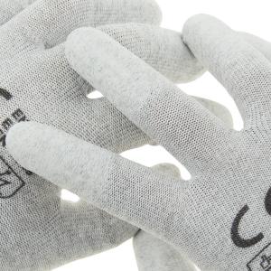 Nylon 40D Carbon Yarn 240D PU Fingertips ESD Gloves