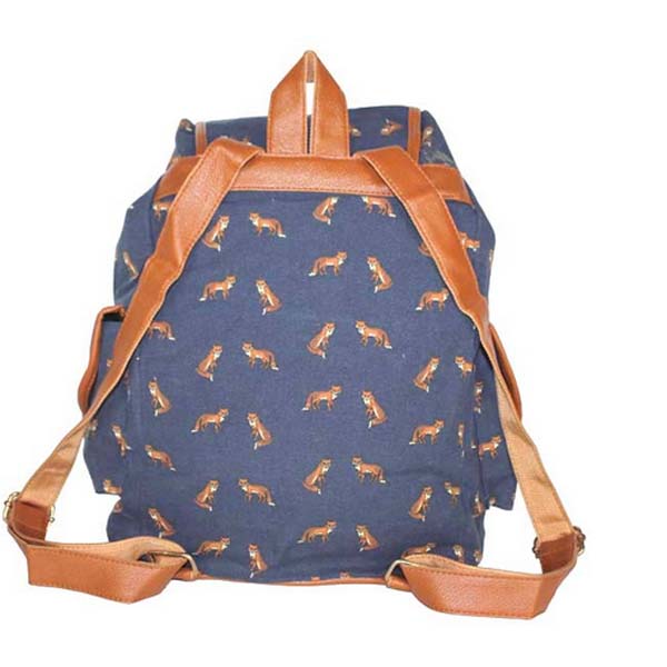Women's School Swallow Backpack Fox Bag Girl's Owl Backpack Canvas Shoulder Backpack