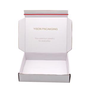 Quality Custom Logo Printing White Flat Postal Box Self Seal Shipping Boxes for sale
