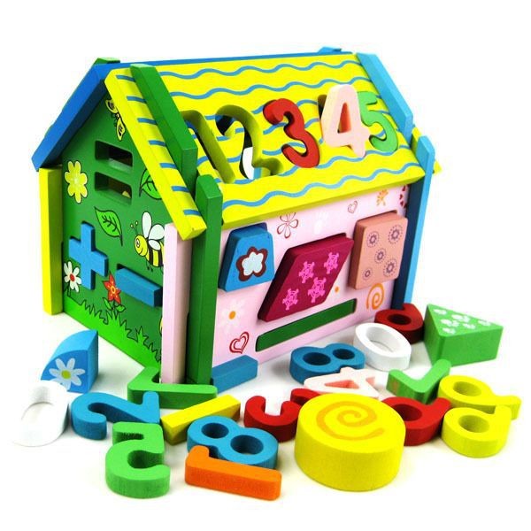 Buy ODM Educational Cognitive Wisdom House Wooden Blocks Toys at wholesale prices