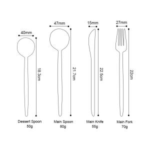 Kitchen Matte Gold Silverware Set With Black Handle