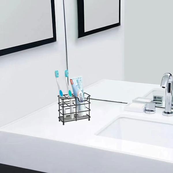 Small 5 Slots Stainless Steel Exquisite Welding Bathroom Accessories Organizer Toothbrush Holder for Small Spaces