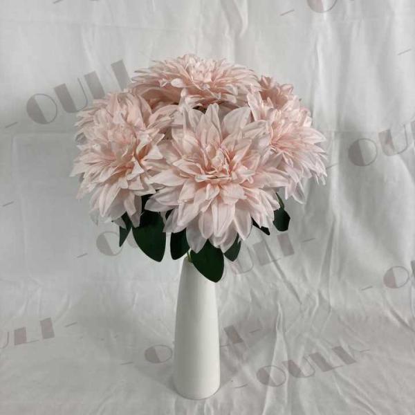 K-0125 Wholesale Artificial Wedding Decoration Silk 7 Heads Dahlia Bouquets Flower