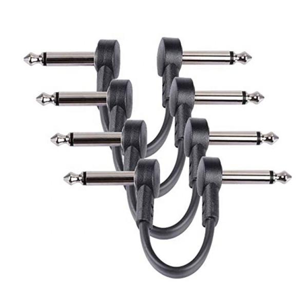 Buy Custom Short 90 Degree Angle 1/4 inch TS Jack Electric Instrument Guitar Patch Cable at wholesale prices