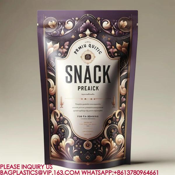 Stand Up Pouch Biodegradable Packaging Food Biscuit Snack Bag Seal Zipper Lock Mylar Bag
