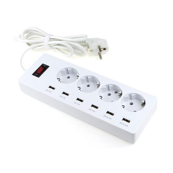 Buy 250V 4000W French Plug Electrical Extension Cord With USB Smart Sockets at wholesale prices