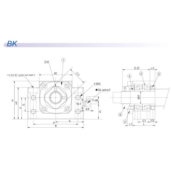 RoHS Ball Screw Support BK40 BF40 Ball Screw End Supports Bearing