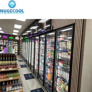 Automatic Rebound Glass Door Beverage Cooler Room For Cold Beverages In