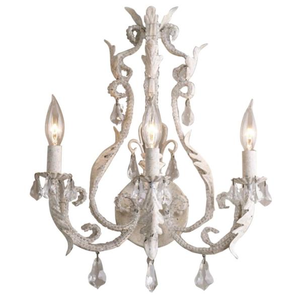 Antique lighting Rustic Decor White Body Color crystal wall sconce (Wh-VR-102)