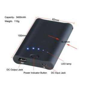 3400mAh Plastic IPhone Battery Extender For Mobilephone With 5 Blue LED / Mini