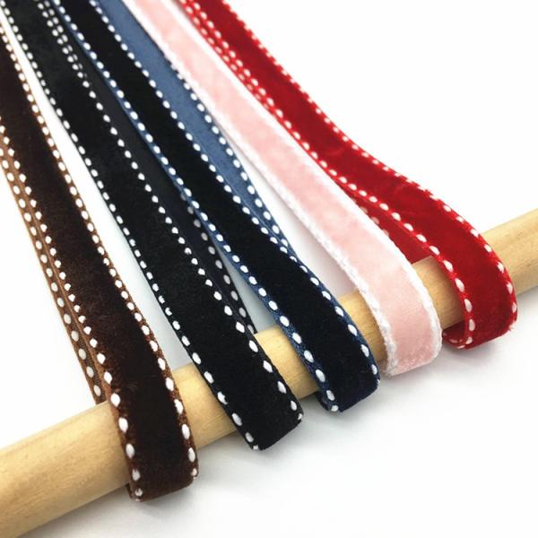 Wholesale Factory Stock Color None Stretch Velvet Ribbon RIBBONS Polyethylene