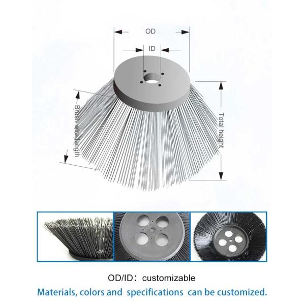 320*600mm Steel Wire Snow Side Broom Road Cleaning Sweeper Brushes