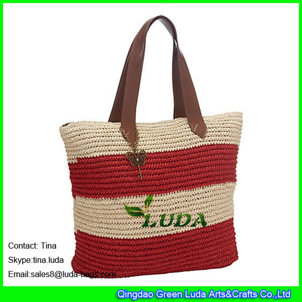 Buy LUDA handmade handbag crochet paper straw beach bag handbag wholesale at wholesale prices