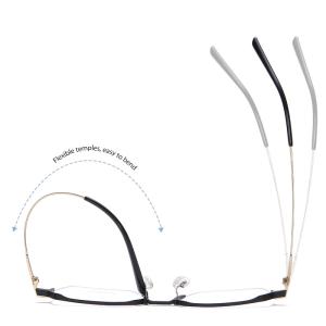 Men Titanium Frame Glasses , OEM Transparent Half Frame Glasses