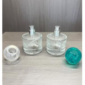 Beverage Glass Cylinder Shape Striped Classical Fragrance Parfum Spray Bottles