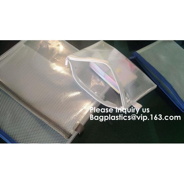 PVC A4/A5/A3 Waterproof Mesh Transparent Zipper File Folder Bag,A4 Double Zipper