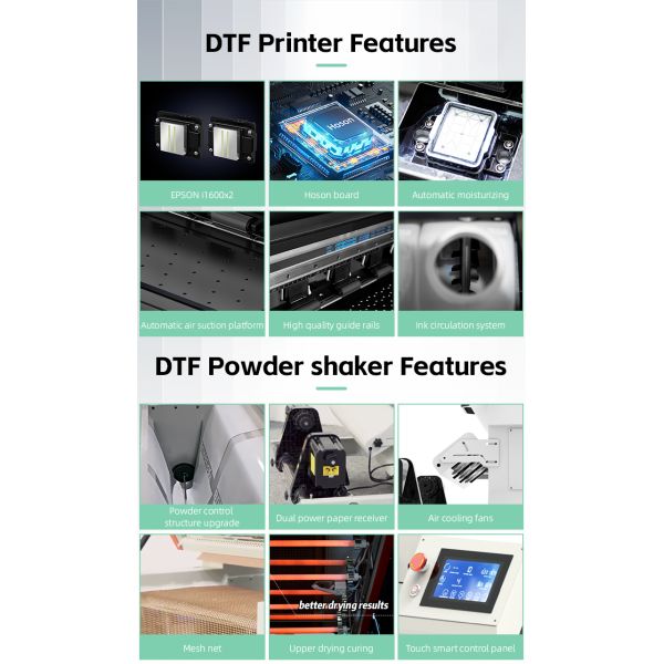 Ingani Optional Print Head I1600 XP600 18.5 Inch Dtf Printer With 45cm Dtf Powder Shaker Drying Oven