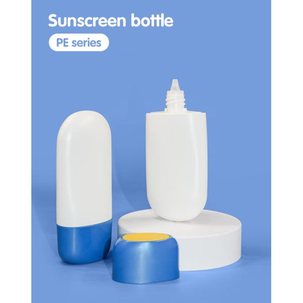 50ml Blue And White PE Sunscreen Bottle Skin Care Packaging UKL33F