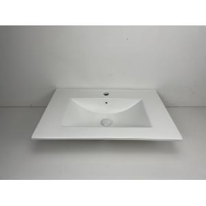 Elegant Engineered Ceramic Vanity Top Bathroom Sink Flat Edge