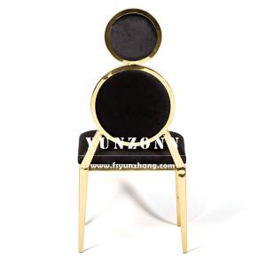 Elegant Velvet Upholstered Banquet Chairs with Gold Accents