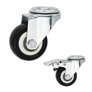 360 Dgree Rotating PVC Swivel Locking Castors 2" Bolt Hole Wheels With Double